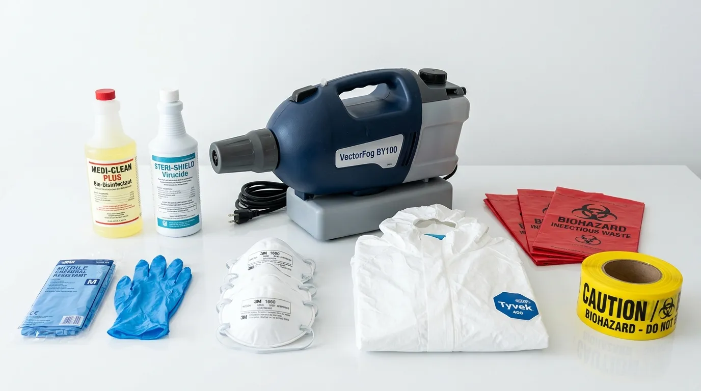 Professional biohazard remediation crew working in South Shore